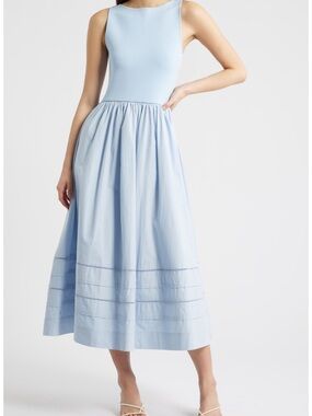 moon river tiered eyelet midi dress MOON RIVER SHIRRED TIERED SMOCK RUFFLE BACK